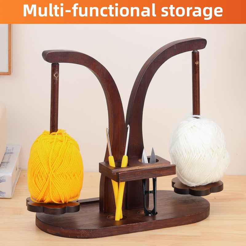 QABCYTA Yarn Holder for Crocheting， Magnetic Yarn Holder, Wood Rotary Yarn Spool Holder,Portable Wrist Yarn Holder, Holder Gifts for Crochet Lovers - Image 4